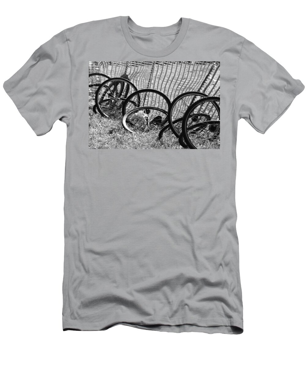 Wheel T-Shirt featuring the photograph Waiting for a Ride #1 by Lauri Novak
