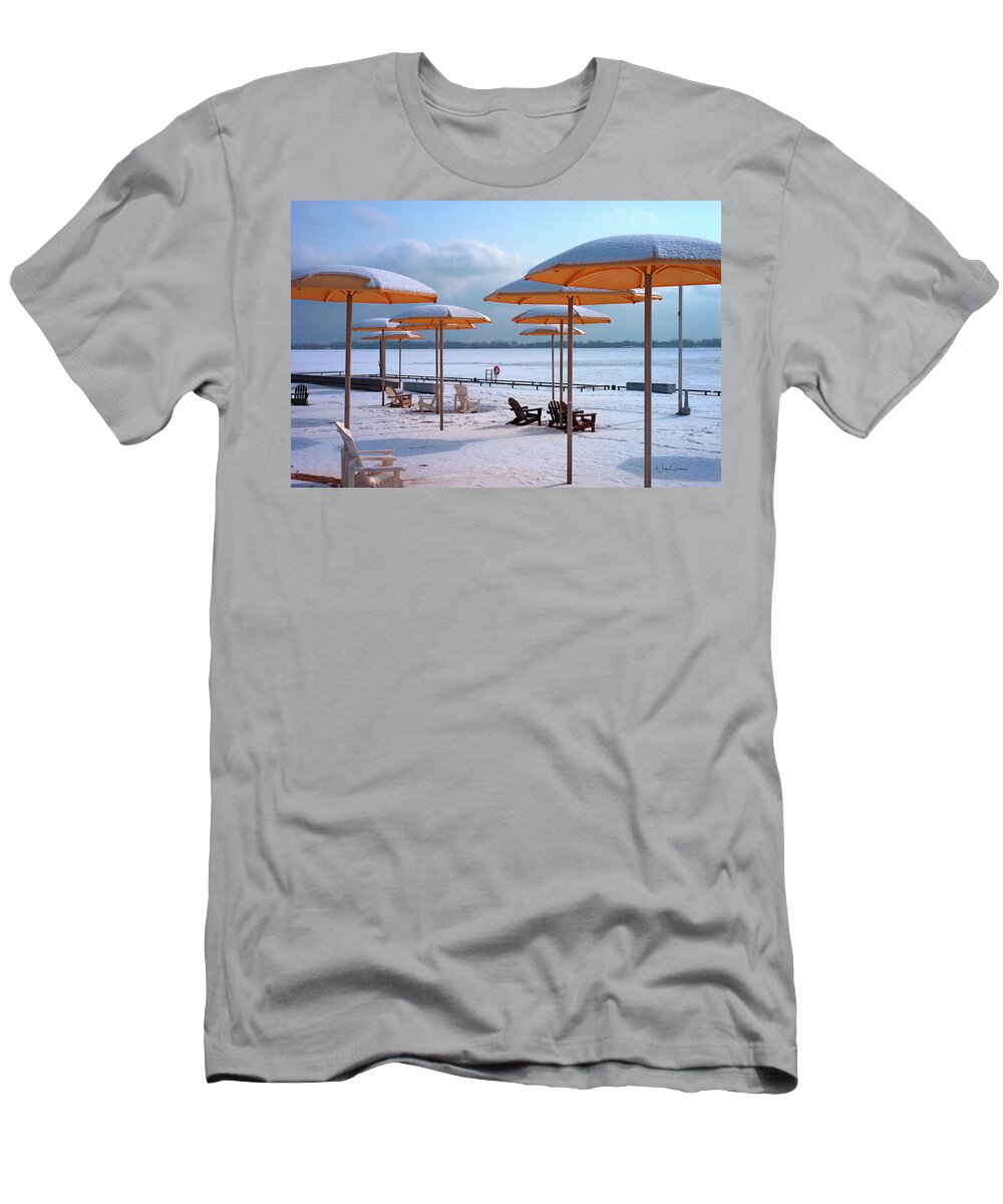 Toronto T-Shirt featuring the digital art Yellow Parasols by Nicky Jameson