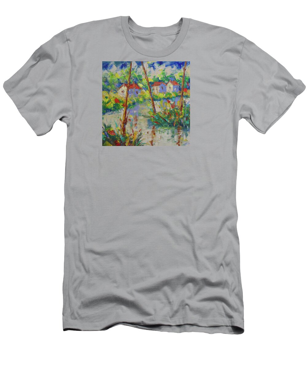 Provence T-Shirt featuring the painting South of France #7 by Frederic Payet