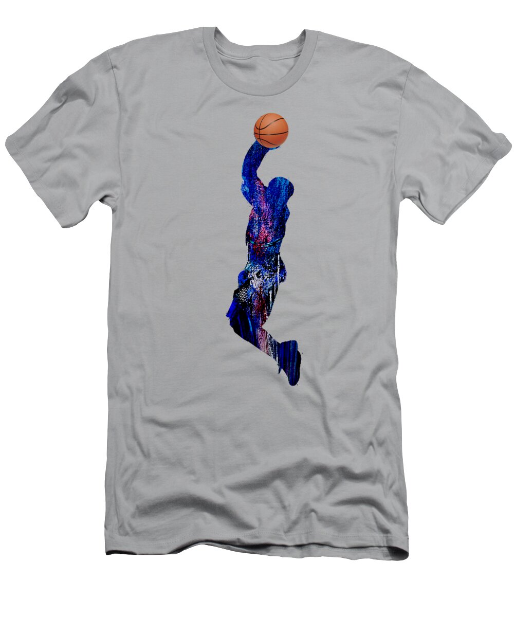 Basketball T-Shirt featuring the mixed media Basketball Collection #13 by Marvin Blaine