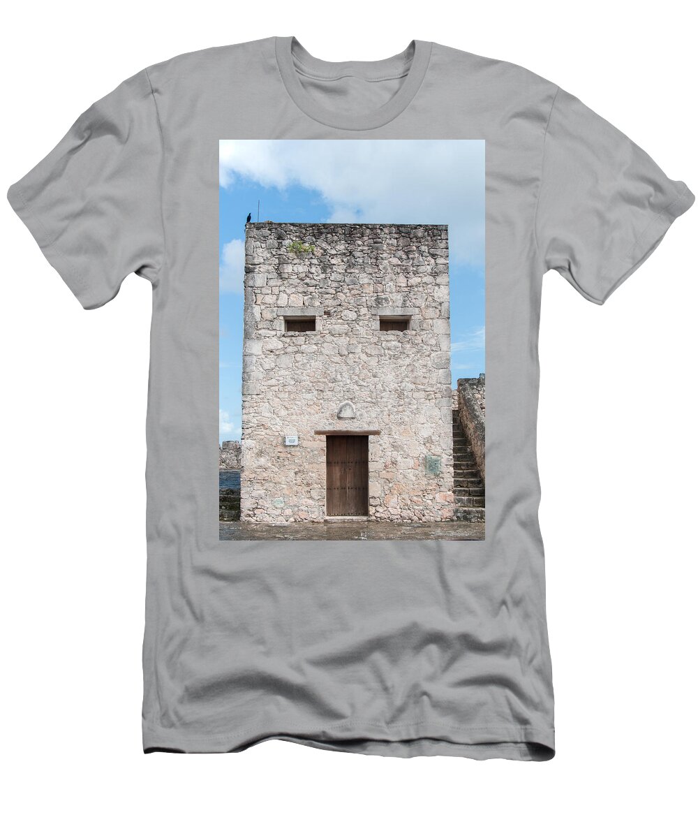 Mexico Quintana Roo T-Shirt featuring the digital art Fort of San Felipe in Bacalar #14 by Carol Ailles