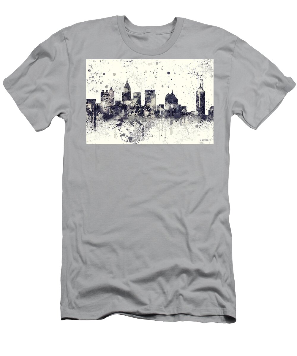 Atlanta Georgia Skyline T-Shirt featuring the digital art Atlanta Georgia Skyline #16 by Marlene Watson