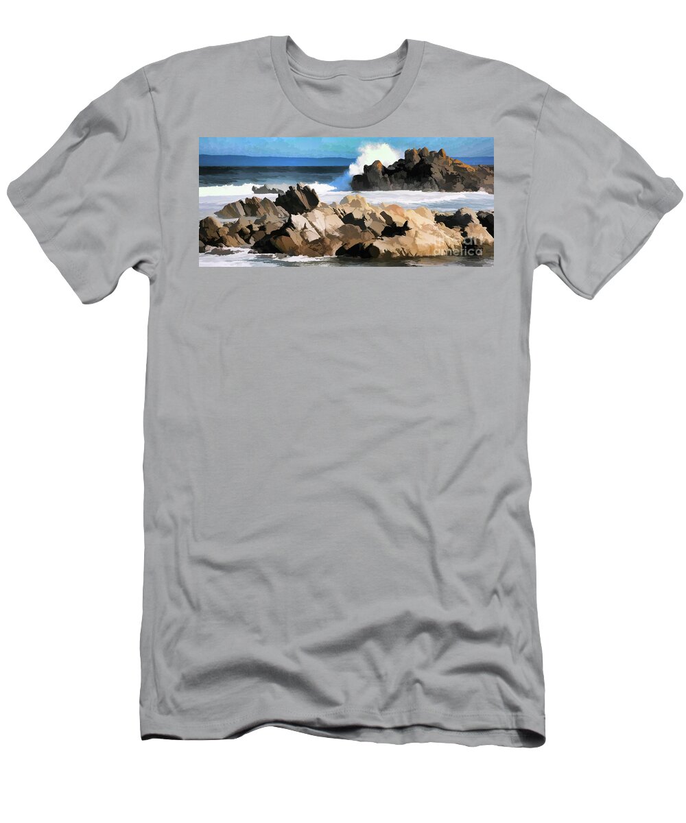 California T-Shirt featuring the photograph 17 Mile Drive Pacific Ocean by Chuck Kuhn