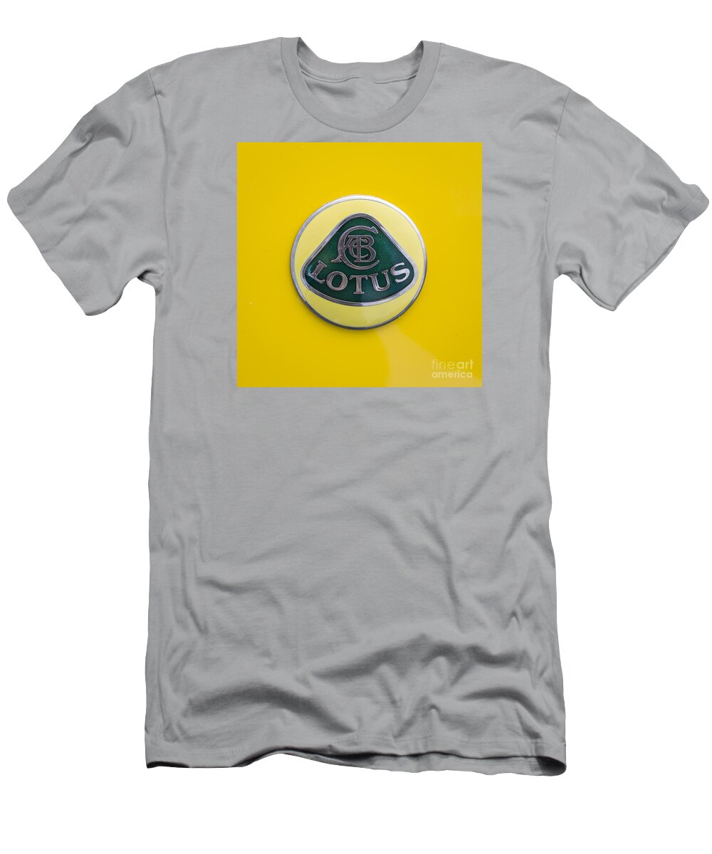 Lotus T-Shirt featuring the photograph 1967 Lotus Elan Emblem by Dennis Hedberg