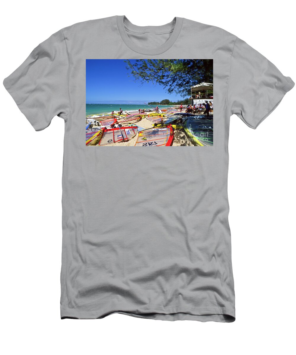 1998 United States Windsurfing Championship T-Shirt featuring the photograph Maui Hawaii 1998 United Sates Windsurfing Chanpionships by Jim Cazel