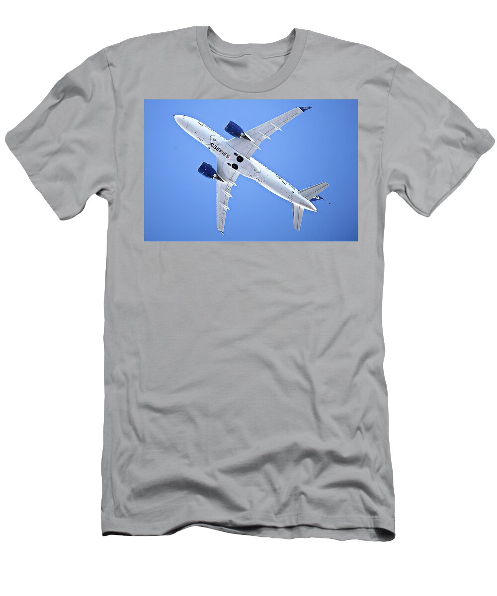 Airbus T-Shirt featuring the photograph Airbus A220 CSeries CS100 FTV1 by Sylvain Faust
