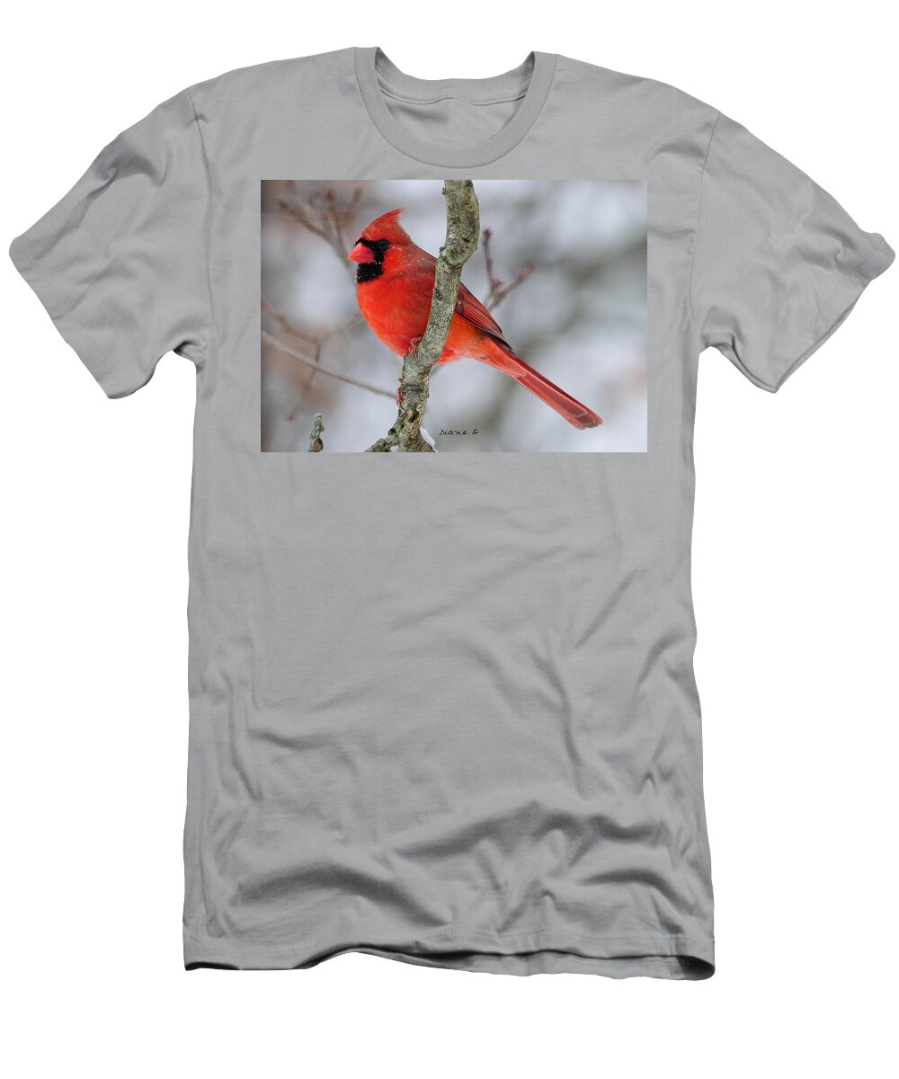 Male Cardinal T-Shirt featuring the photograph Male Cardinal #2 by Diane Giurco