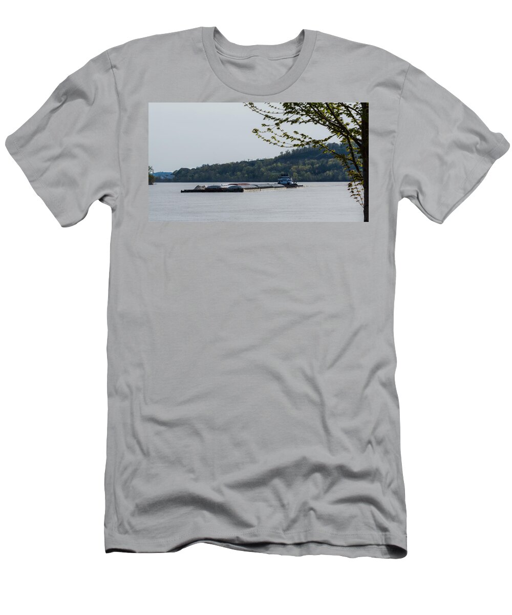 River T-Shirt featuring the photograph Ohio River Barge #2 by Holden The Moment