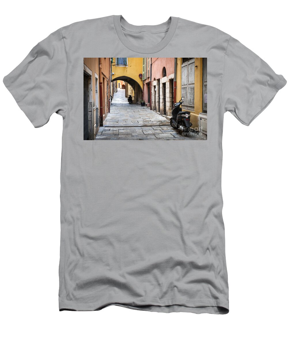 Street T-Shirt featuring the photograph Old town in Villefranche-sur-Mer 1 by Elena Elisseeva