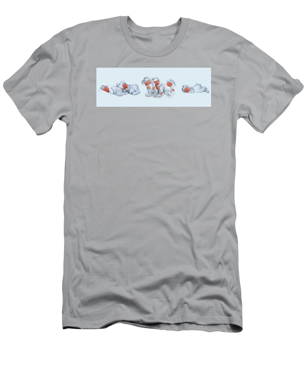 Blue T-Shirt featuring the photograph Sleeping Bunnies #2 by Anne Geddes