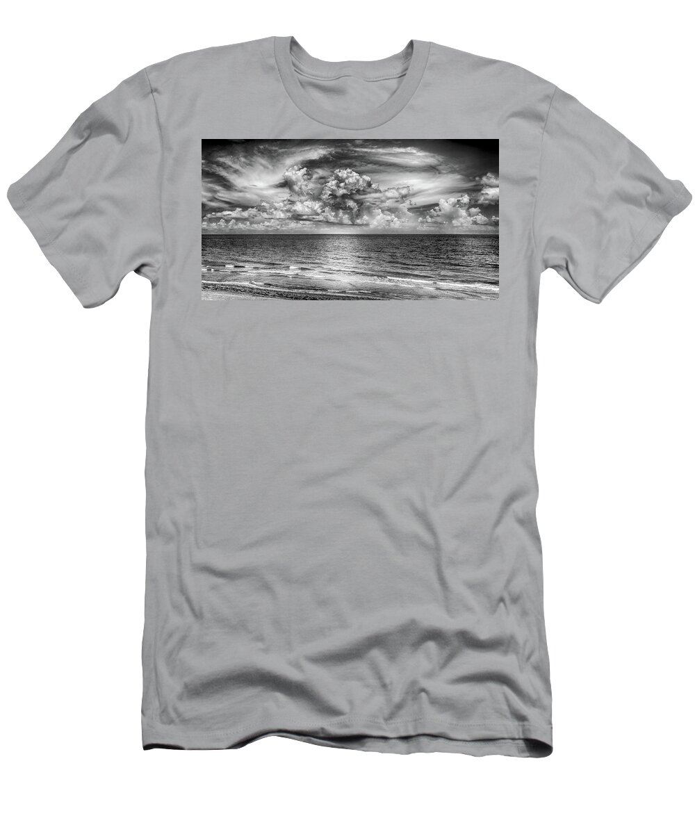 South Florida # Cloudy # Bw Sky # Colorful Sky Ocean # Palm Trees # Sunrise # Sunset# Florida Beach # Sunrise # Florida Beaches # Florida Sunrise # Florida Sunset # Sky # South Florida # T-Shirt featuring the photograph South Florida #1 by Louis Ferreira