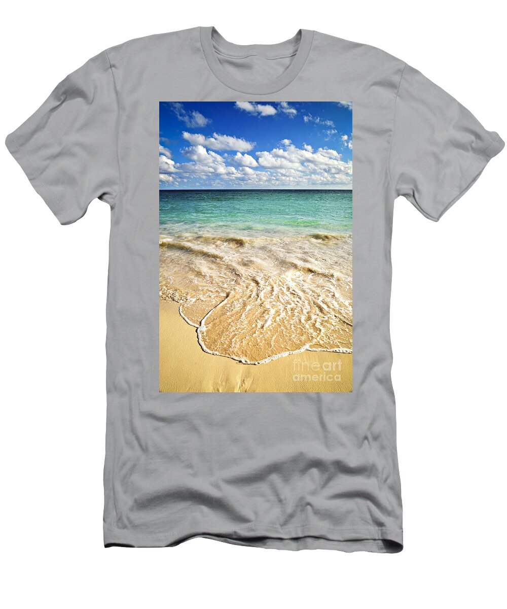 Beach T-Shirt featuring the photograph Wave on tropical beach by Elena Elisseeva