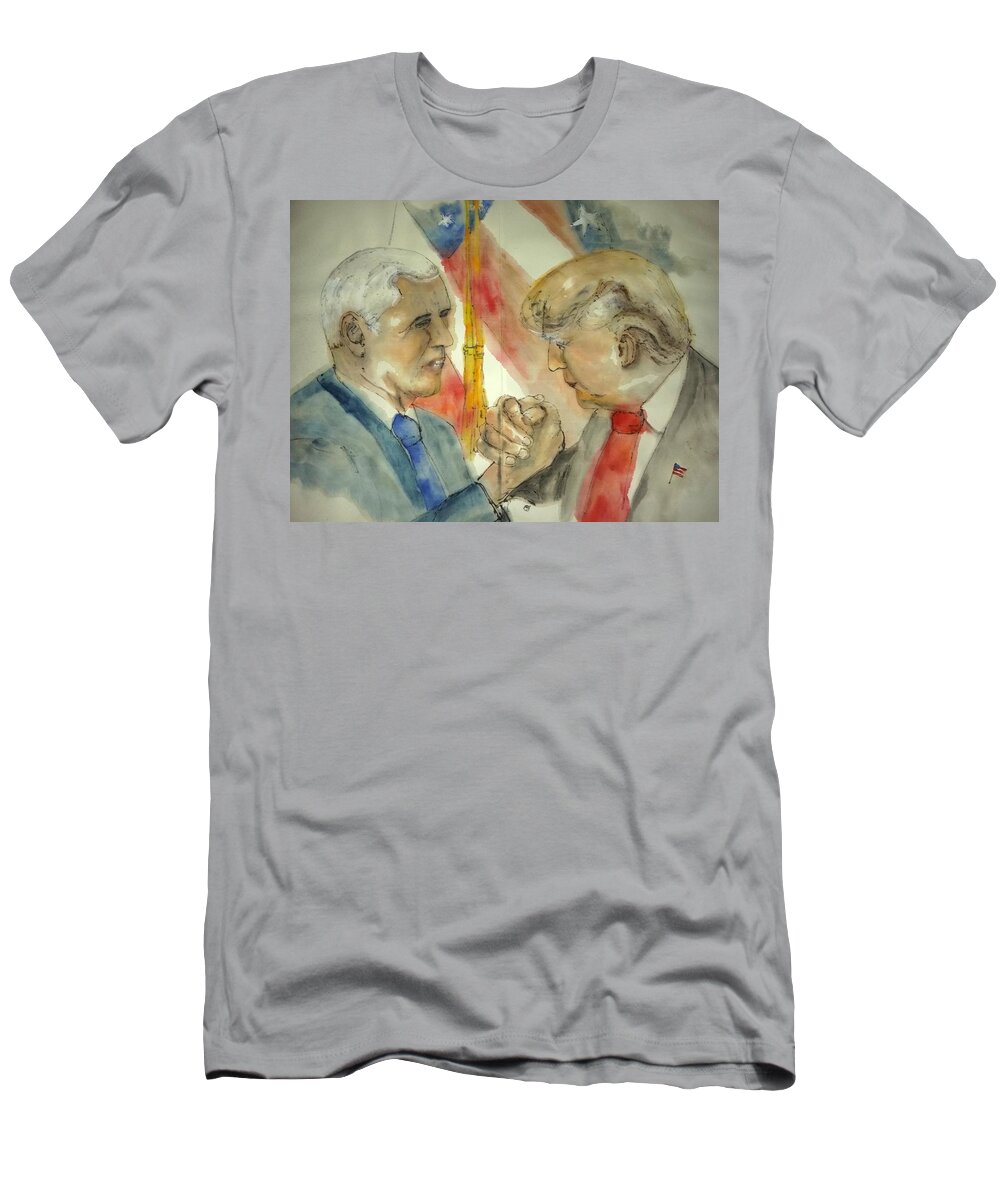 Presidential Campaign. Election. President Elect. Trump.vice President. Pence. T-Shirt featuring the painting 2016 Presidential campaign album #29 by Debbi Saccomanno Chan