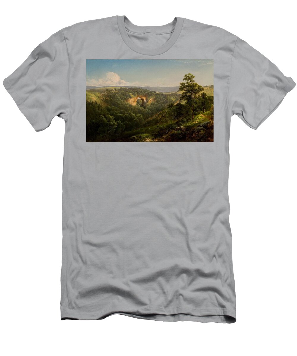 Natural Bridge T-Shirt featuring the painting Natural Bridge by David Johnson