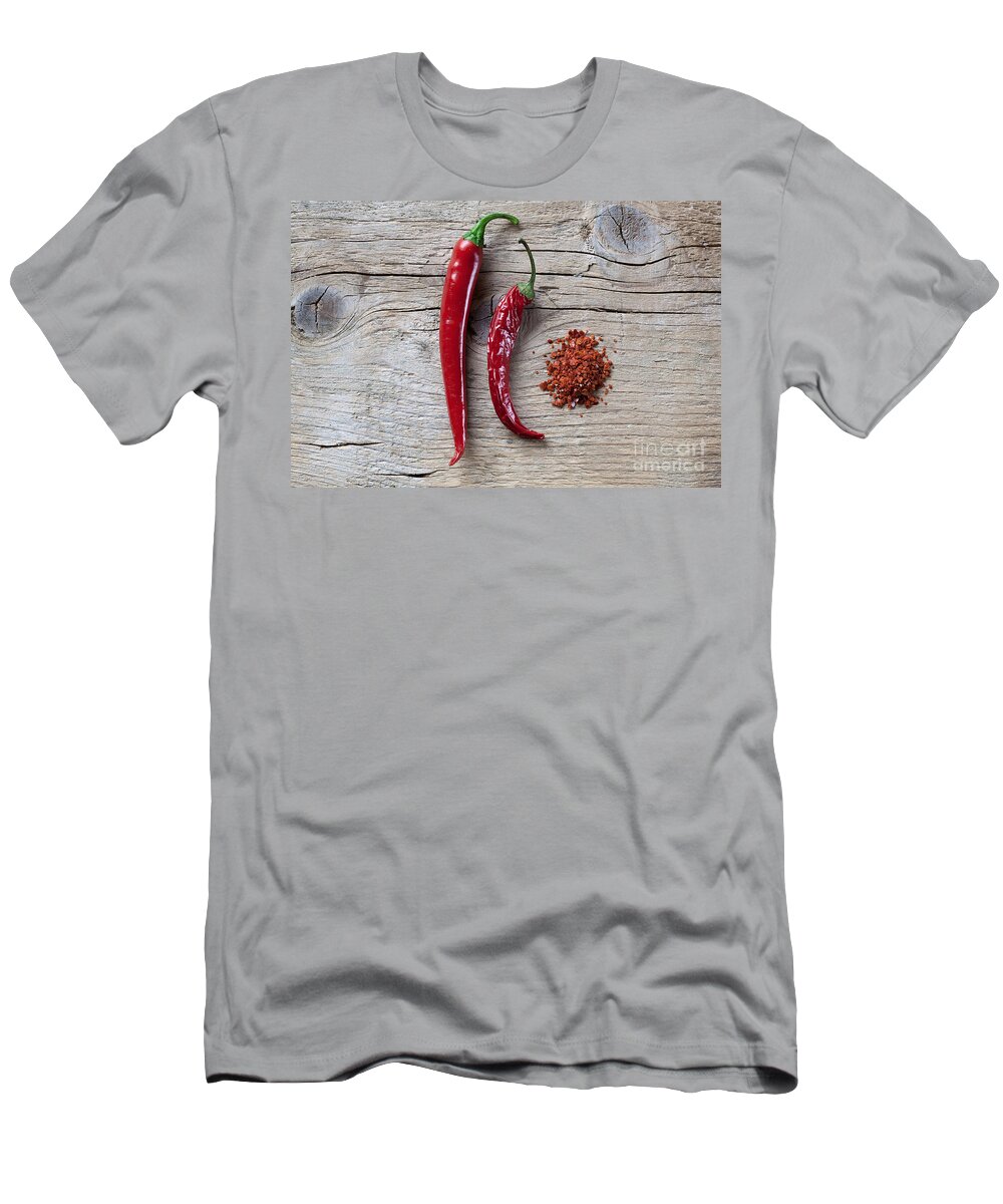 Chili T-Shirt featuring the photograph Red Chili Pepper #3 by Nailia Schwarz