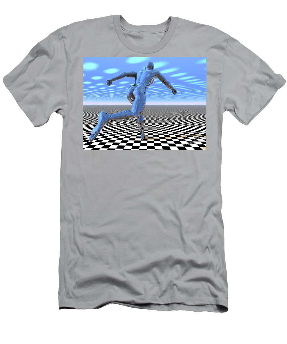 Runner T-Shirt featuring the digital art 3D Runner by Nicholas Burningham