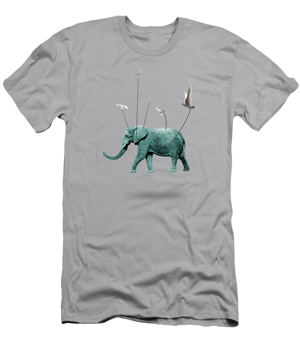 Animals T-Shirt featuring the painting Elephant #4 by Mark Ashkenazi