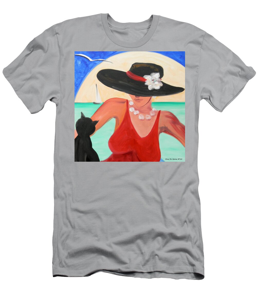 Lady T-Shirt featuring the painting Living the Dream #4 by Gina De Gorna