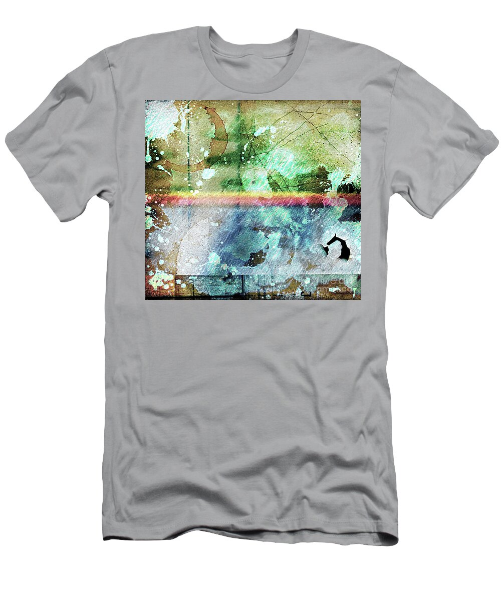 Abstract T-Shirt featuring the digital art 4b Abstract Expressionism Digital Collage Art by Ricardos Creations