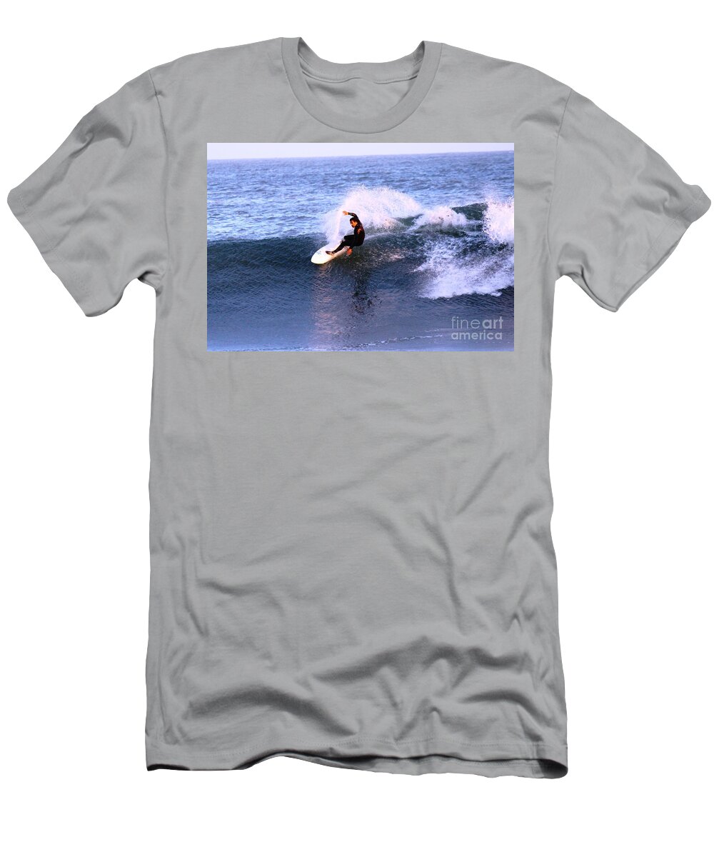 Surfing T-Shirt featuring the photograph Action images by Donn Ingemie