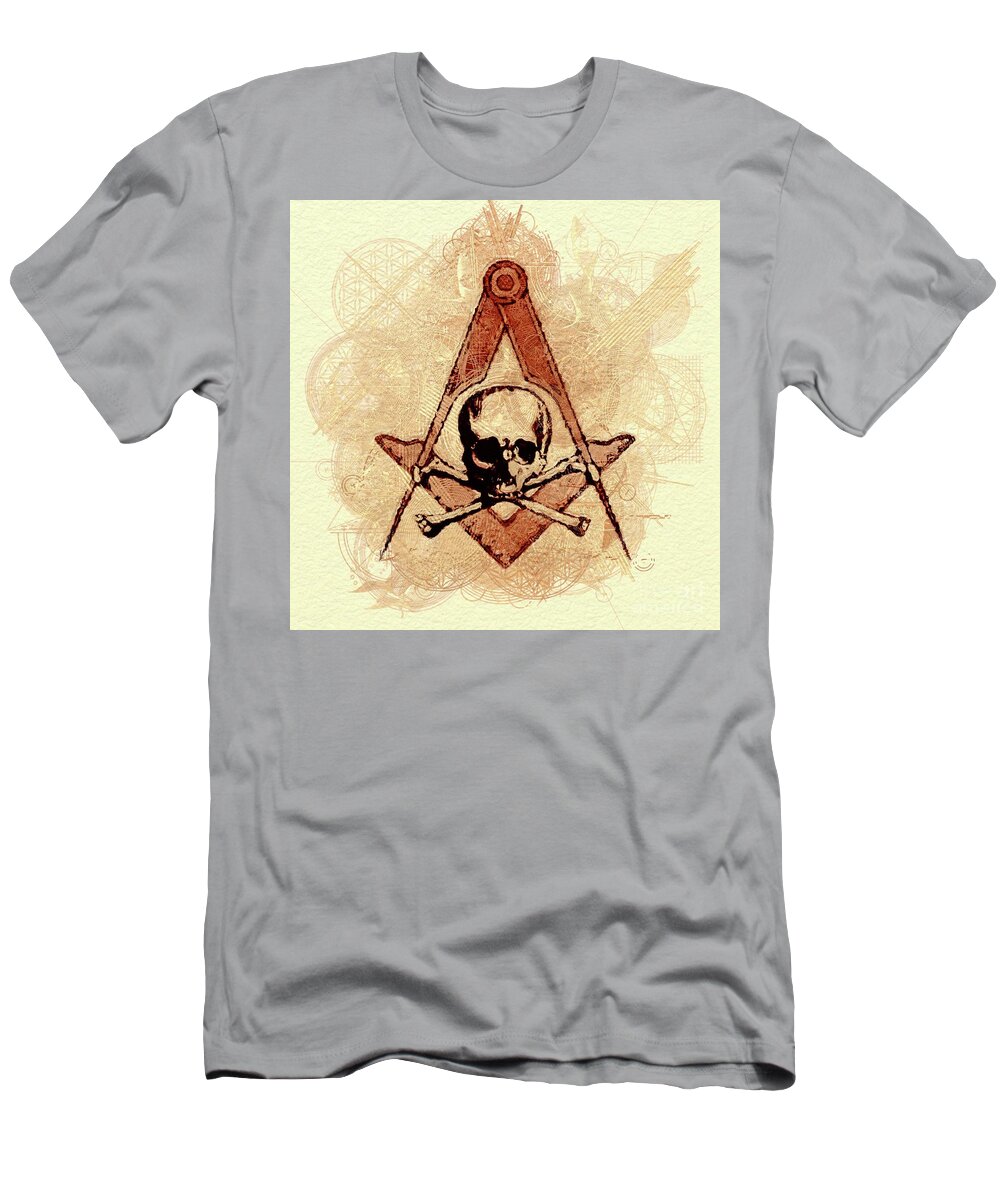 Lodge T-Shirt featuring the painting Freemason, Mason, Masonic Symbolism #6 by Esoterica Art Agency