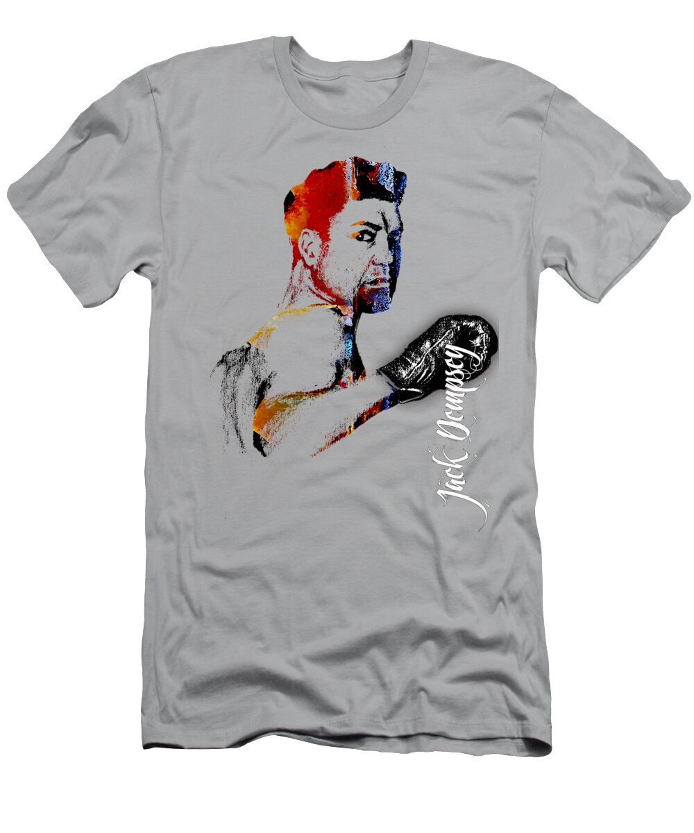 Jack Dempsey T-Shirt featuring the mixed media Jack Dempsey Collection #6 by Marvin Blaine