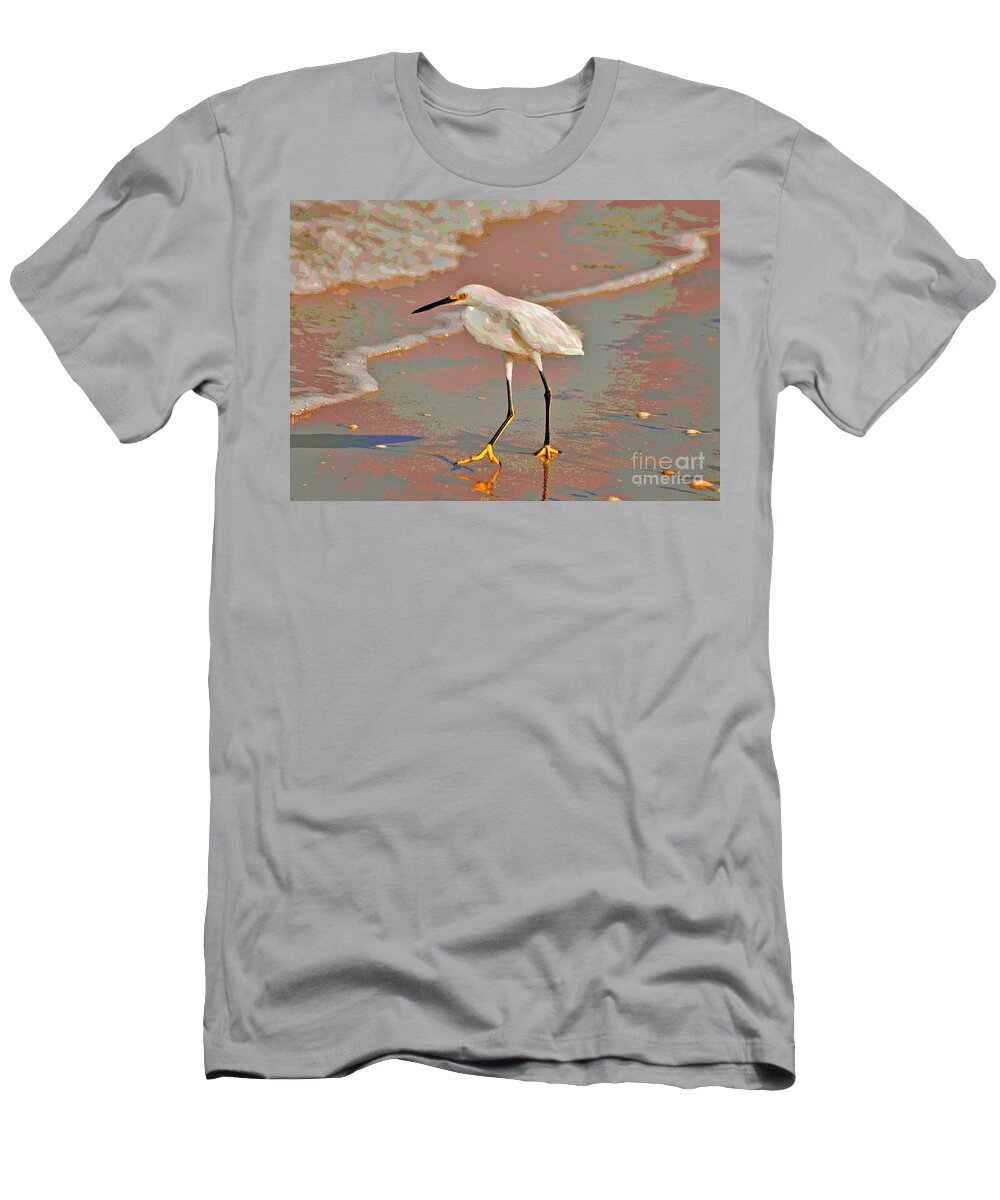 Snowy Egret T-Shirt featuring the photograph 6- Snowy Egret by Joseph Keane