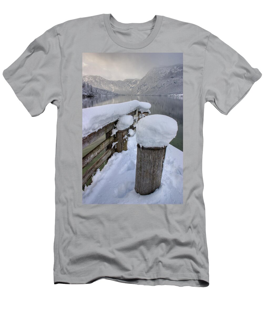Winter T-Shirt featuring the photograph Alpine winter reflections #7 by Ian Middleton