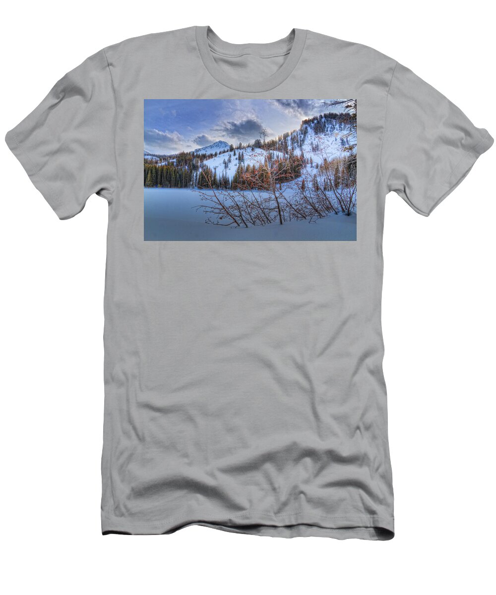Silver Lake T-Shirt featuring the photograph Wasatch Mountains in Winter #8 by Douglas Pulsipher