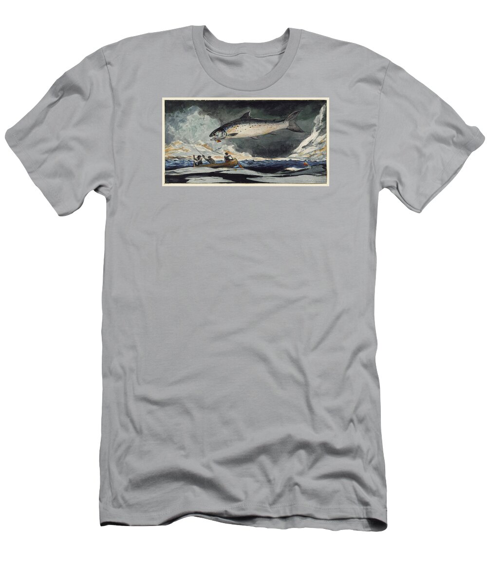 Winslow Homer T-Shirt featuring the painting A good pool. Saguenay River by Winslow Homer