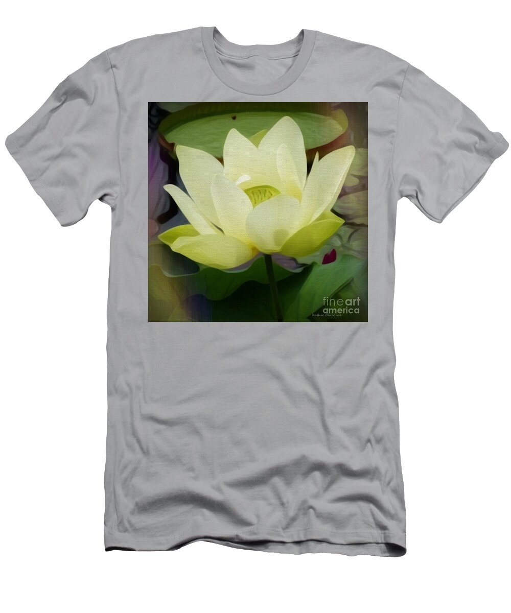 Artistic Photography T-Shirt featuring the digital art A Single Lotus by Kathie Chicoine