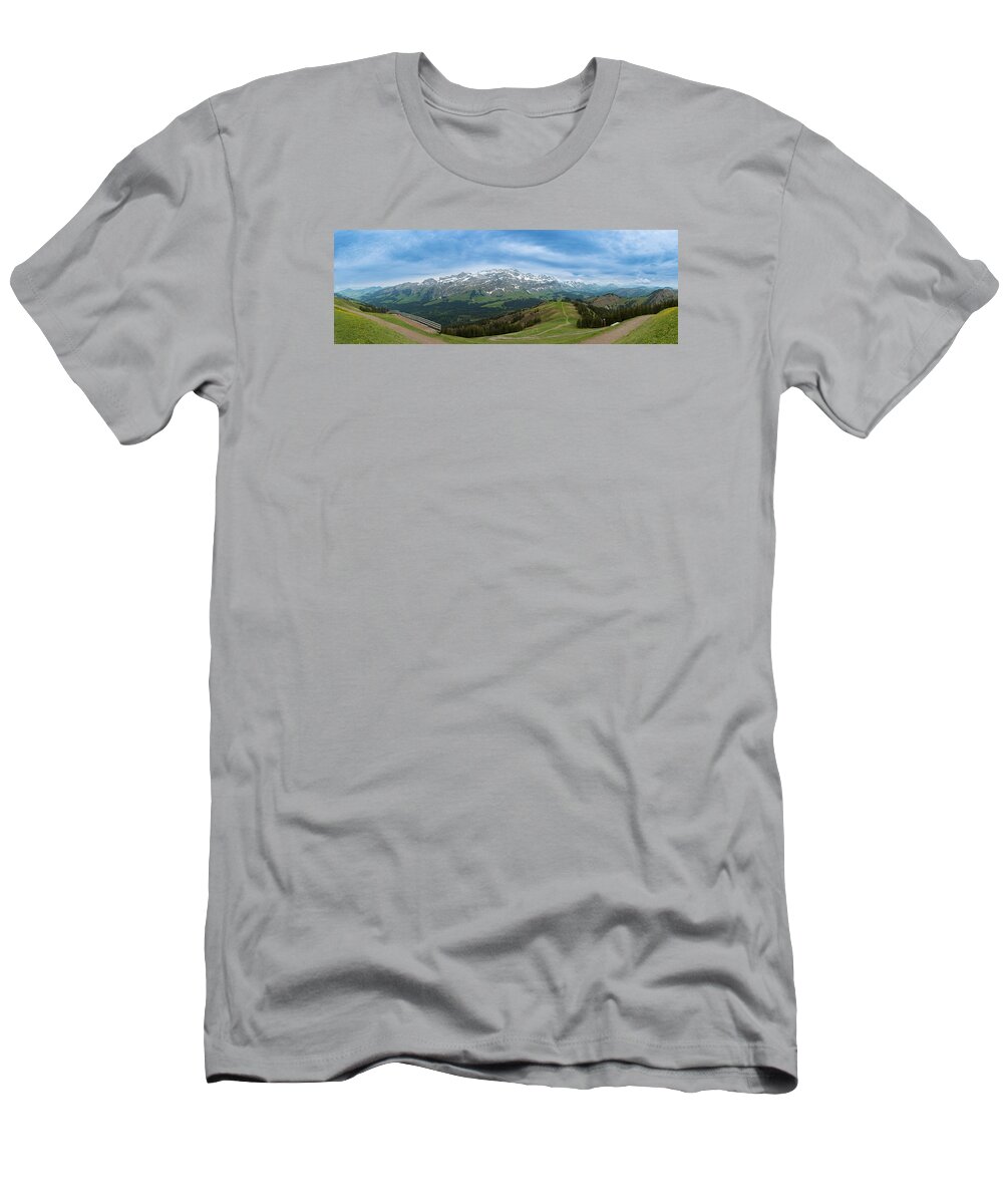 Alpstein T-Shirt featuring the photograph A View To The Saentis, Switzerland by Andreas Levi