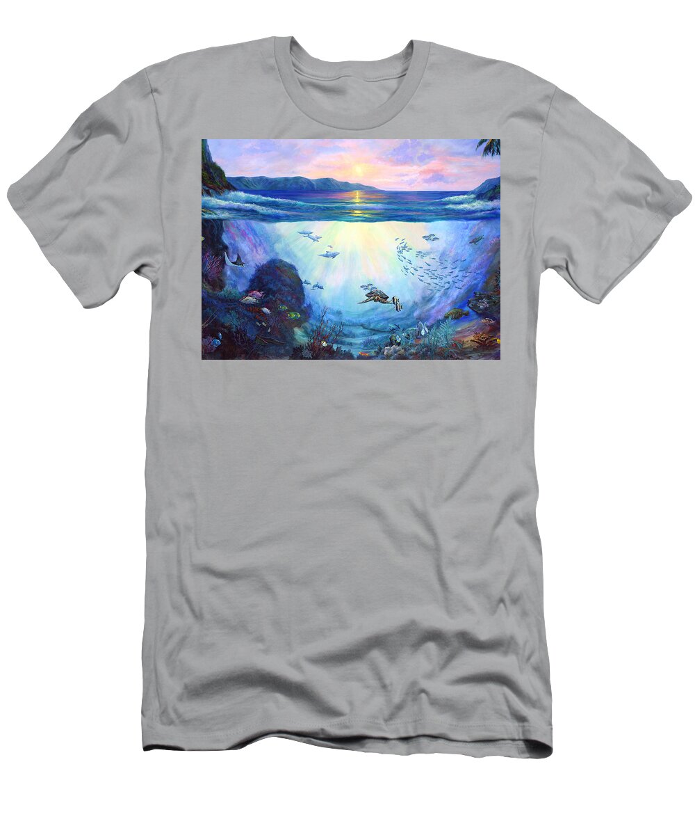 Large Sea Painting T-Shirt featuring the painting A World Apart by Lynne Pittard