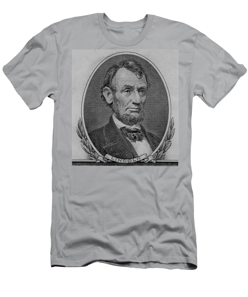 Abe Lincoln T-Shirt featuring the photograph ABE on the 5 B W by Rob Hans
