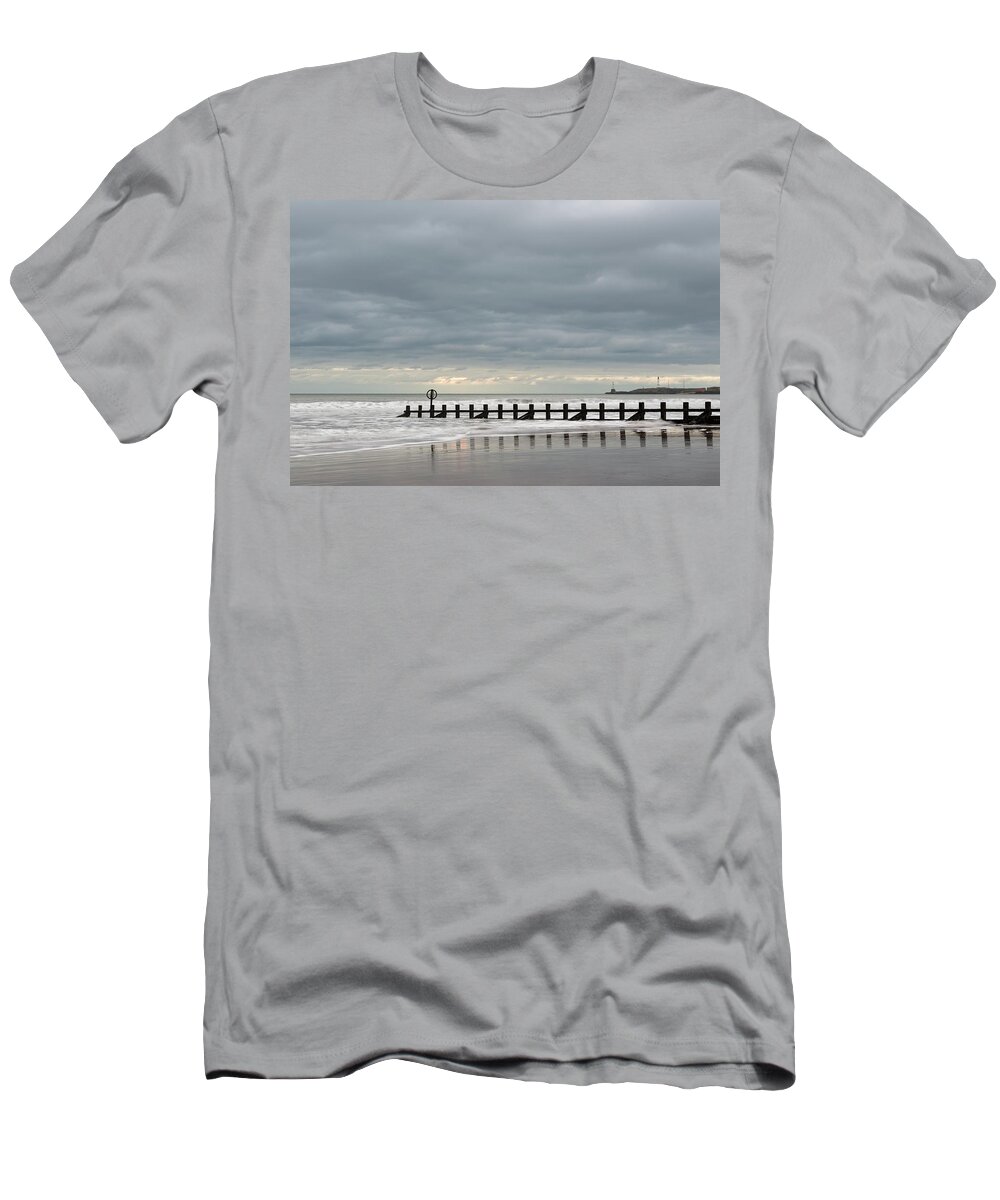 Aberdeen T-Shirt featuring the photograph Aberdeen Beach in a Mood by Veli Bariskan
