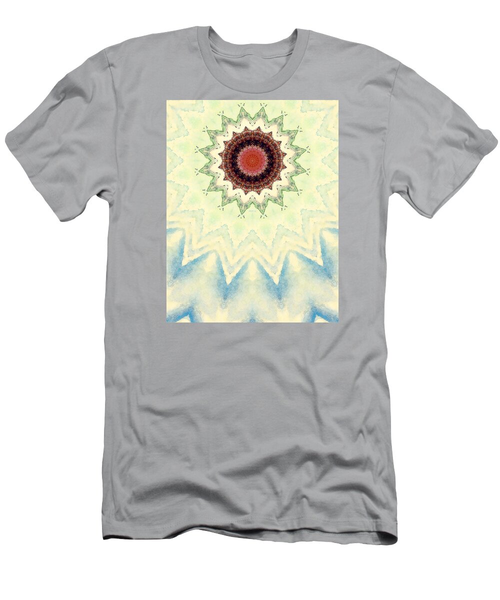 Star T-Shirt featuring the digital art Abstract 16 Points Star by Phil Perkins