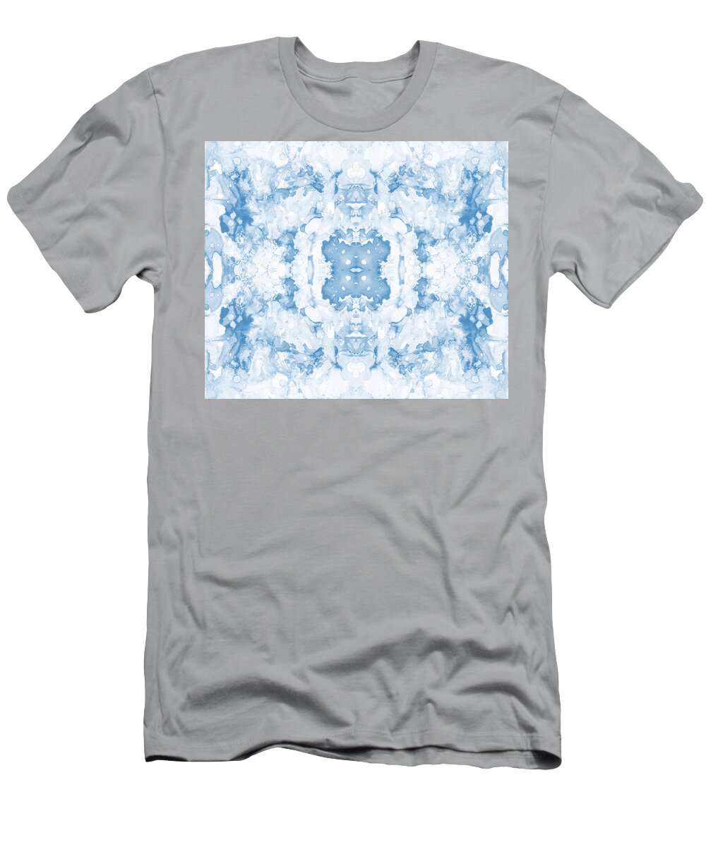 Abstract T-Shirt featuring the mixed media Abstract 20 Blue by Lucie Dumas