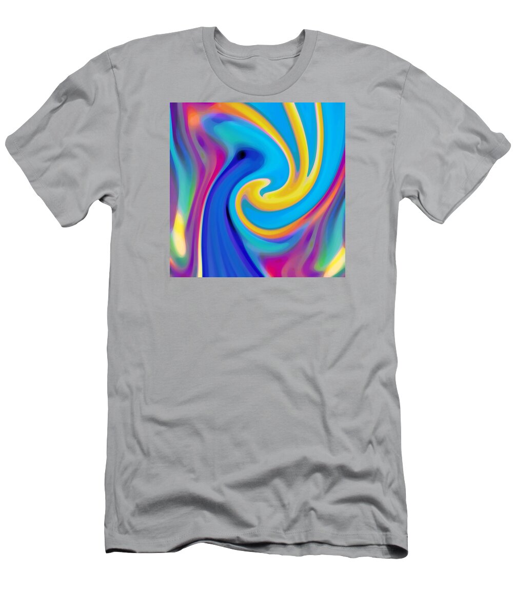 Abstract Art T-Shirt featuring the painting Abstract Blue Flower Blooming by Amy Vangsgard