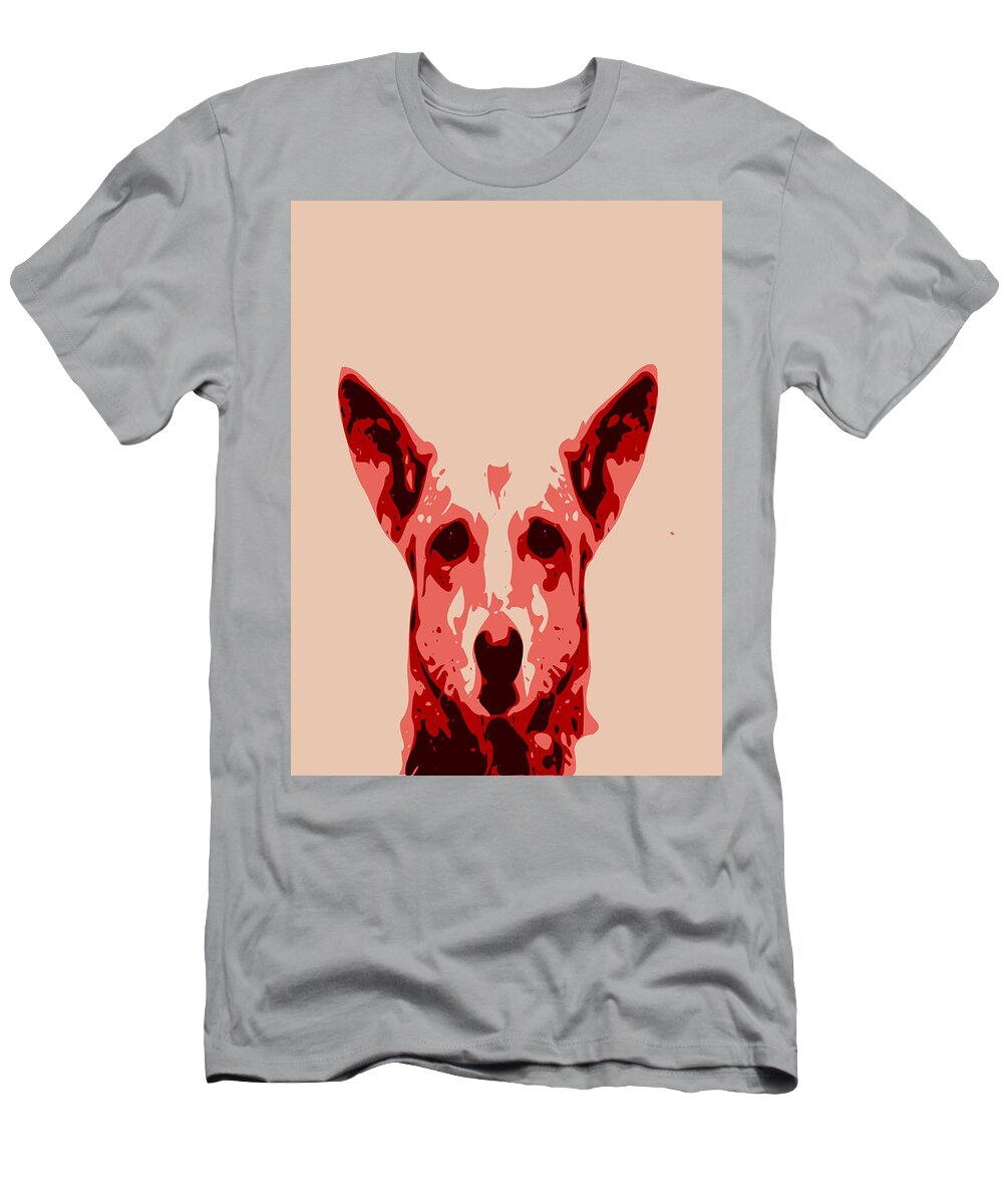 Dog T-Shirt featuring the digital art Abstract Dog Contours by Keshava Shukla