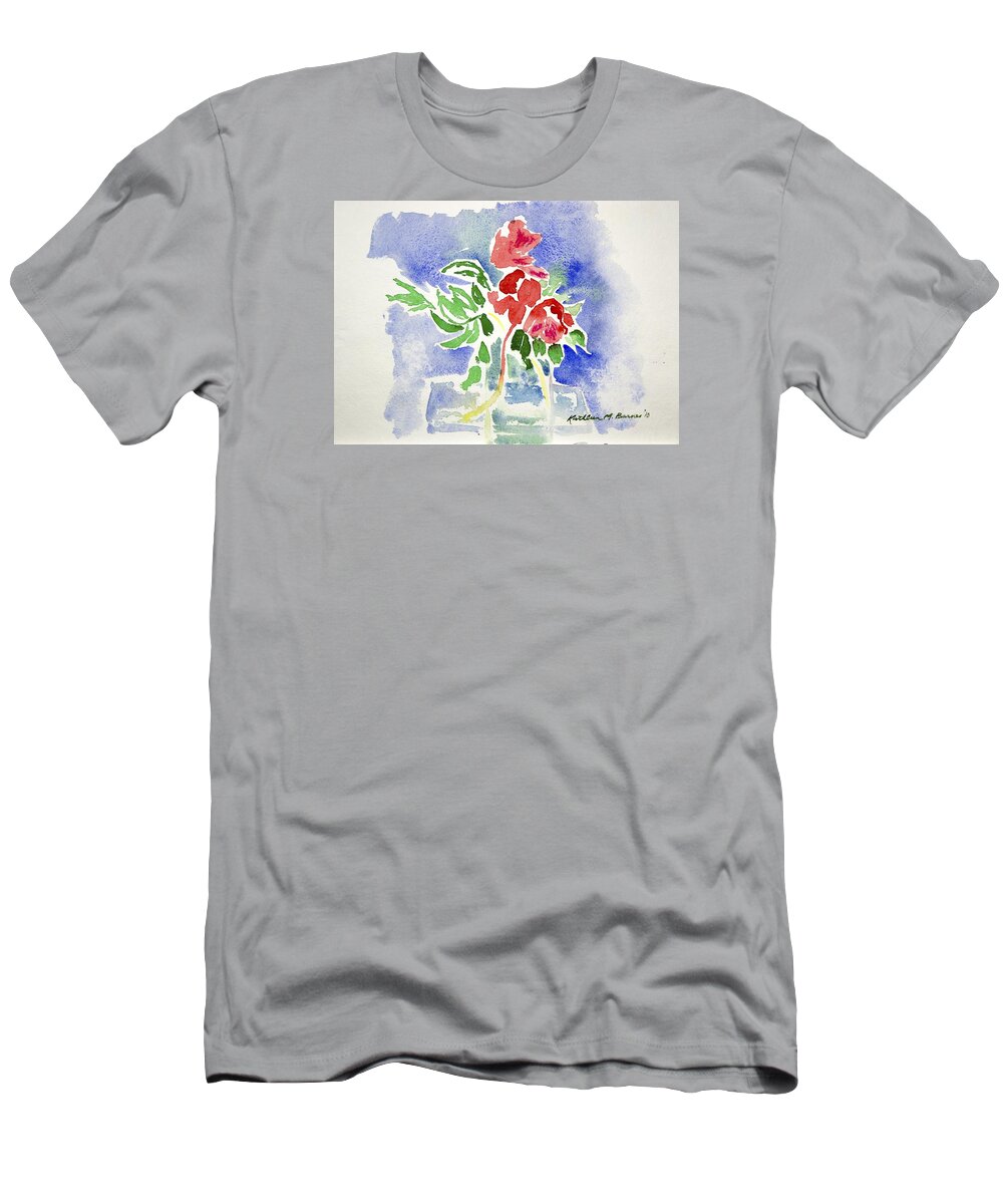  T-Shirt featuring the painting Abstract Flowers by Kathleen Barnes