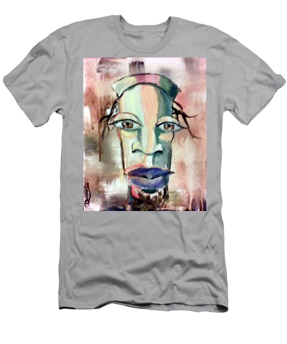 Art African American T-Shirt featuring the painting Abstract Young Man #2 by Raymond Doward