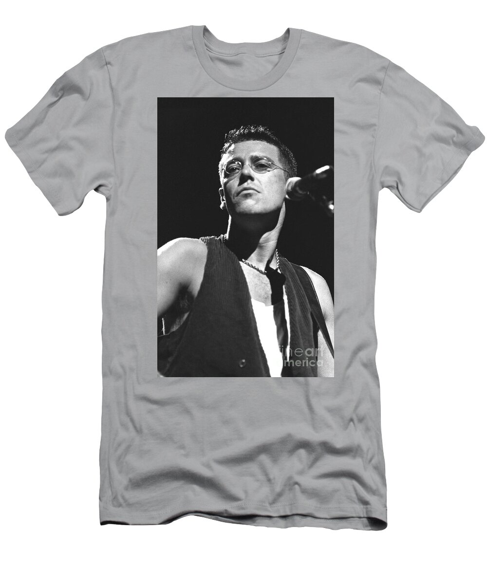 Singer T-Shirt featuring the photograph Adam Clayton - U2 by Concert Photos