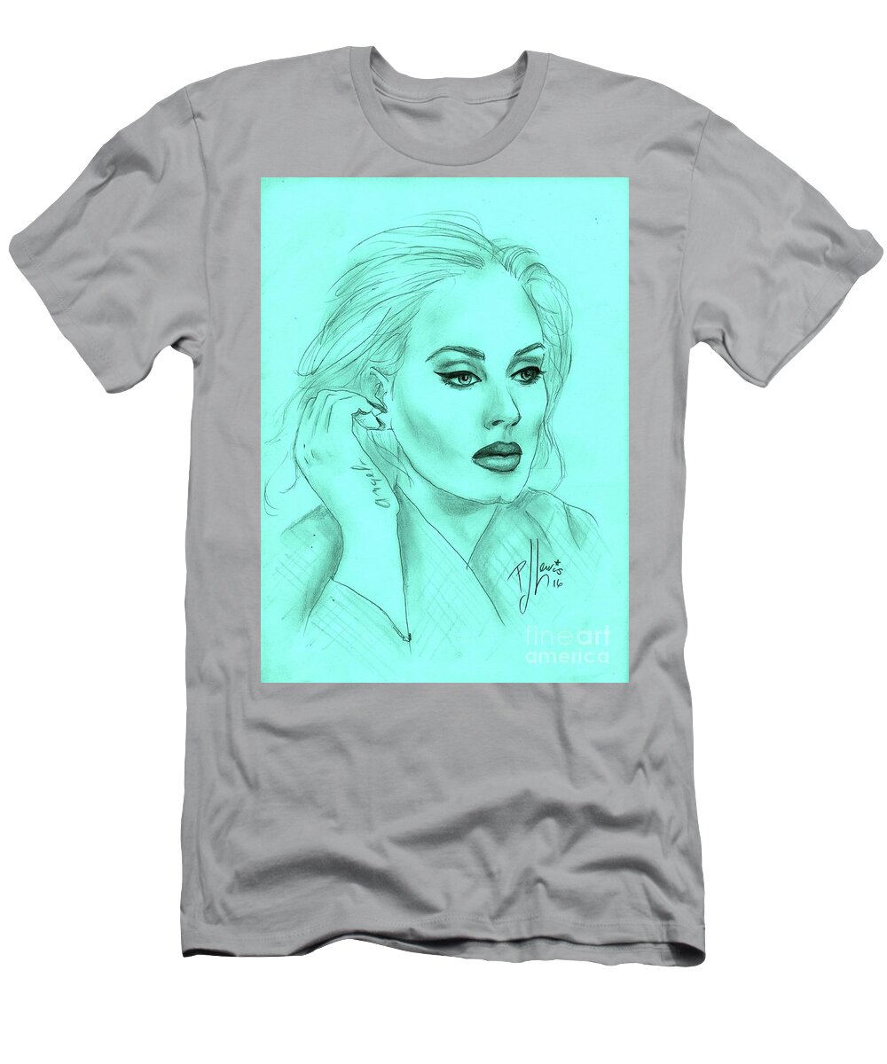 Adele T-Shirt featuring the drawing Adele by PJ Lewis