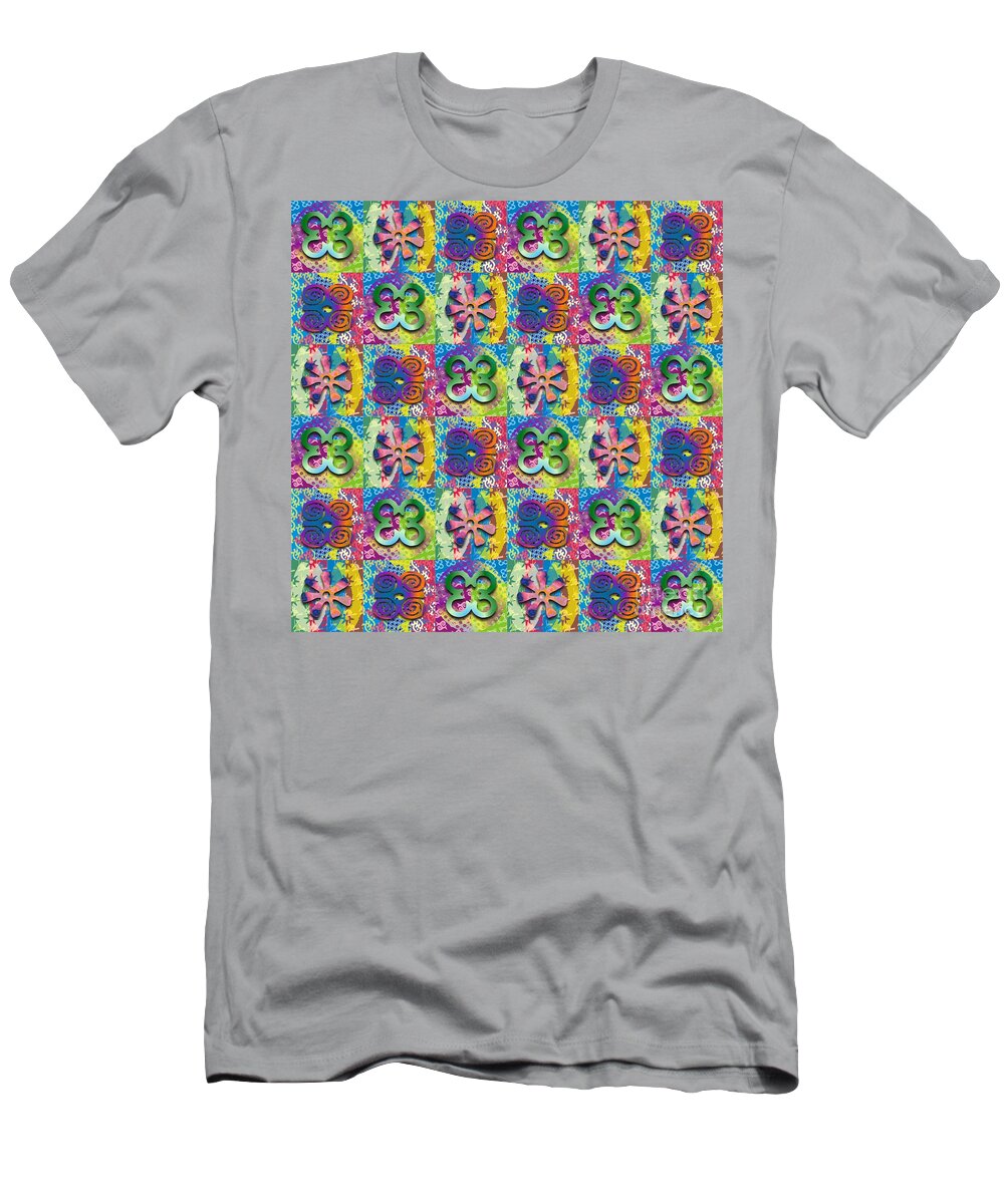Adinkras T-Shirt featuring the digital art Adinkra Quilt 2 by Walter Neal
