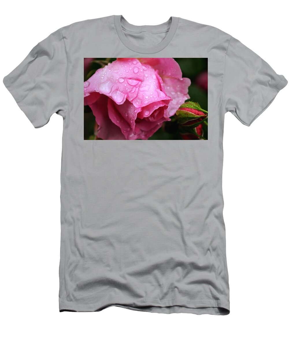 Rose T-Shirt featuring the photograph After the spring rain by Rumiana Nikolova