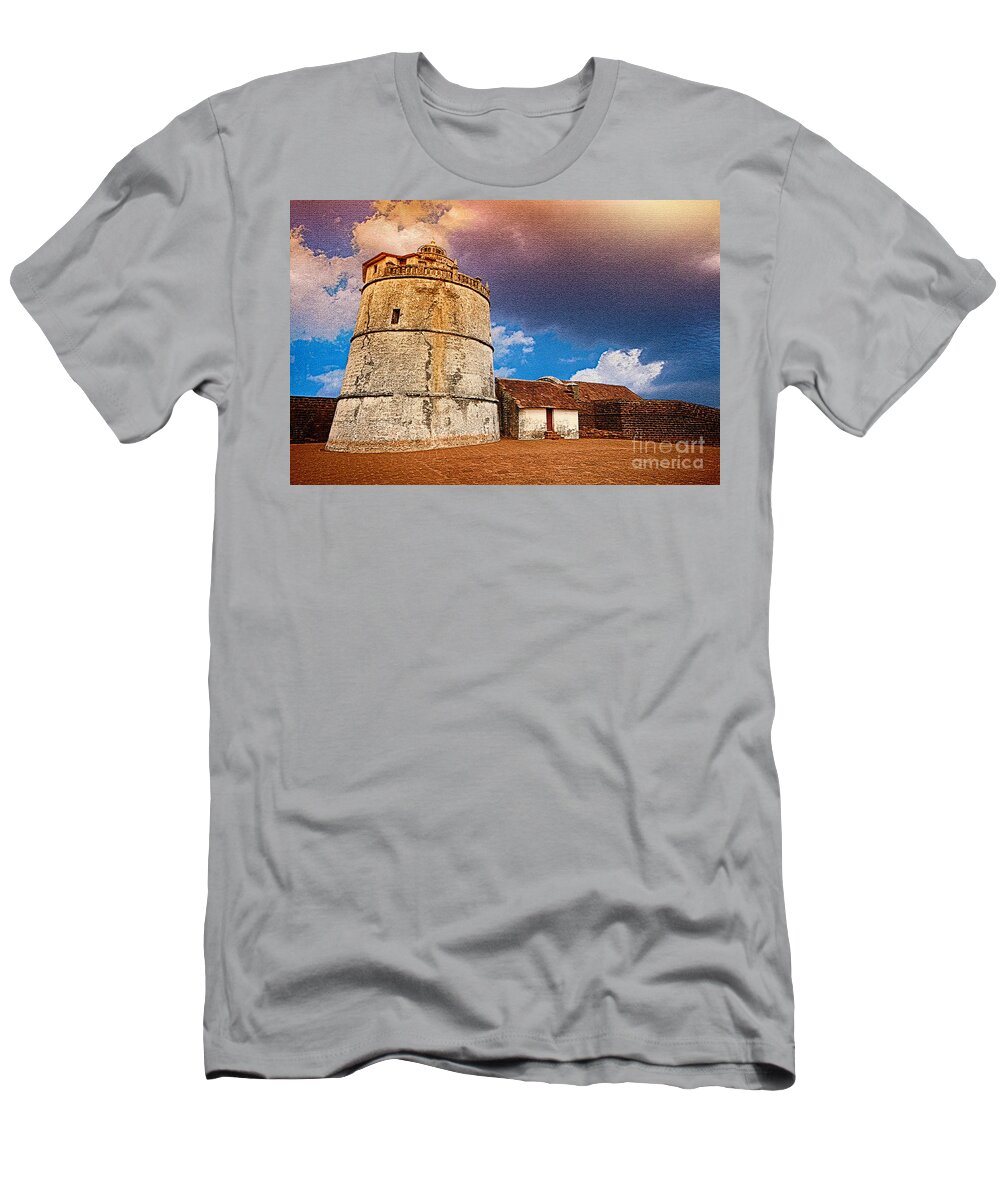 Aguda Fort T-Shirt featuring the photograph Aguda Fort DA by Charuhas Images