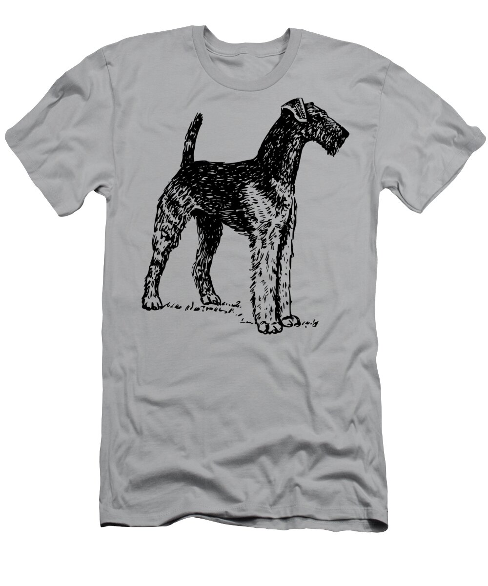 Airedale Terrier T-Shirt featuring the mixed media Airedale Terrier by Movie Poster Prints