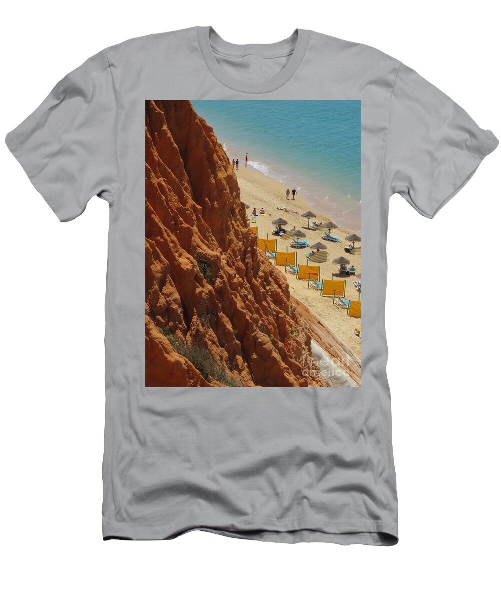 Seascape. Landscape T-Shirt featuring the photograph Algarve Beach by Diana Rajala