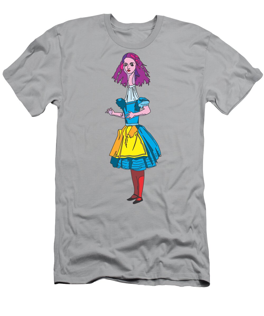 Sixties T-Shirt featuring the photograph Alice in Wonderland - Ask Alice - Psychedelic Alice by Paul Telling