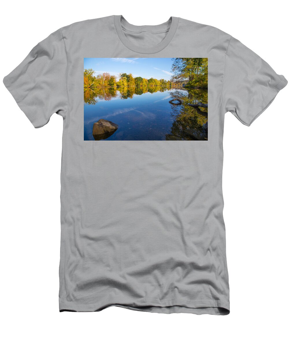 Addis T-Shirt featuring the photograph All Is Quiet On The River by Karol Livote